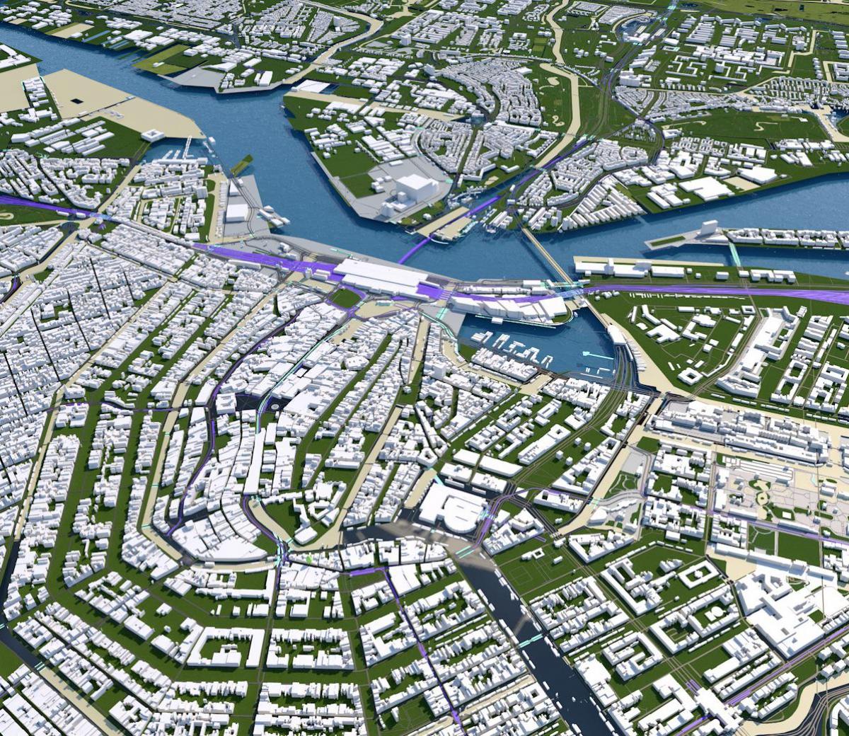 karta 3d Amsterdam karta, 3D karta Amsterdama 3d (Nizozemska) karta 3d